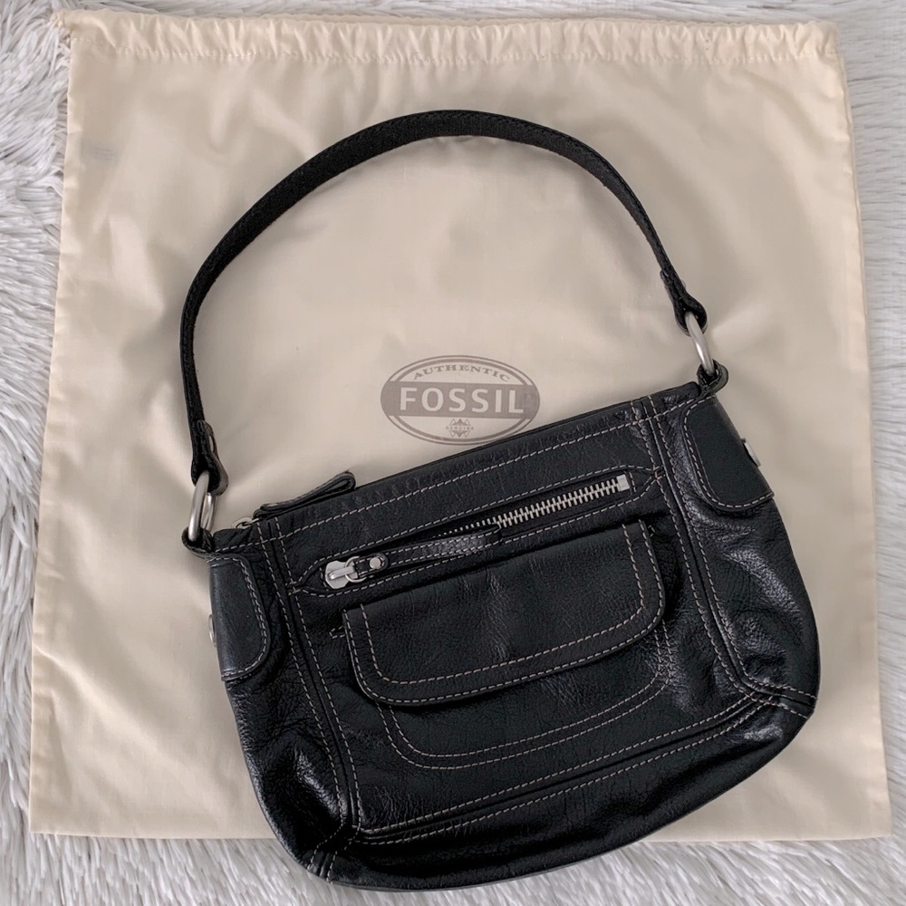 Fossil Pebble Leather Shoulder Bag w/ Dust Bag